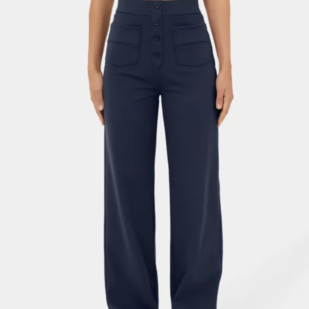 NWT Halara High Waisted Button Multiple Pockets Straight Leg Pants Tall XL